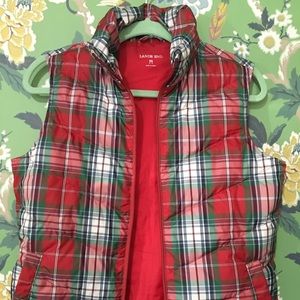 Land’s End puffy plaid vest